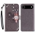 iPhone Air Uil Strass Portemonnee Hoesje - Grijs