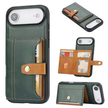 iPhone Air Retro Style Hoesje met Portemonnee - Groen