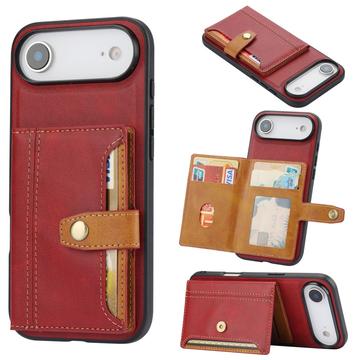 iPhone Air Retro Style Hoesje met Portemonnee - Rood