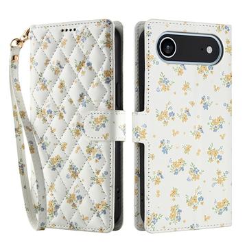 iPhone Air Ruitvormige Bloemen Portemonnee Hoesje - Gele Bloemen