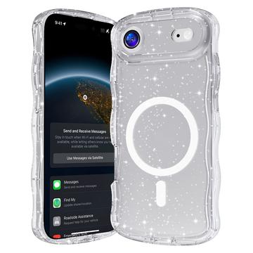 iPhone Air Wave-Edge Laser Glitter MagSafe hoesje - Doorzichtig
