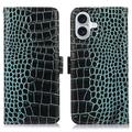 iPhone 17 Crocodile Series Wallet Leren Hoesje met RFID - Groen