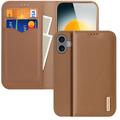 iPhone 17 Dux Ducis Hivo Wallet Leren Hoesje - Bruin