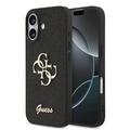 iPhone 17 Guess Fixed Glitter 4G Metal Logo Cover - Zwart