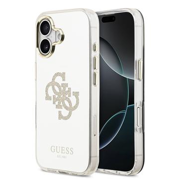 iPhone 17 Guess Mirror 4G Glitter Logo Hybride Hoesje - MagSafe Compatibel - Goud