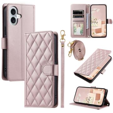 iPhone 17 Luxe Gewatteerd Portemonnee Hoesje - Roségoud