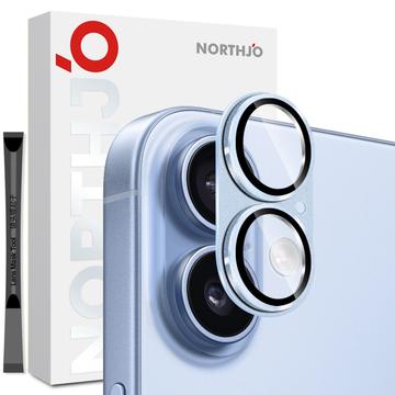 iPhone 17 Northjo Volledige bescherming mat metaal en gehard glas Camera Lens Beschermer - Blauw