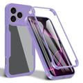 iPhone 17 Pro 360 Protection Series Hoesje - Paars / Doorzichtig