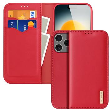 iPhone 17 Pro Dux Ducis Hivo Wallet Leren Hoesje - Rood