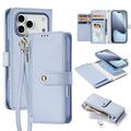 iPhone 17 Pro Dux Ducis Lawa Leren Portemonnee Hoesje met magneet - Baby Blauw