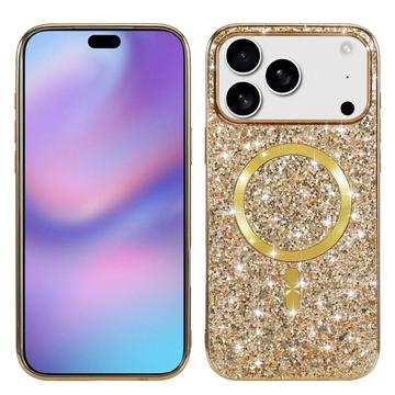 iPhone 17 Pro Gegalvaniseerde Glitter Hoesje - MagSafe-compatibel - Goud
