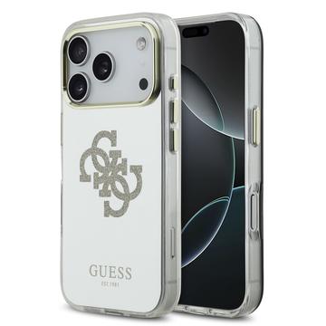 iPhone 17 Pro Guess Mirror 4G Glitter Logo Hybride Hoesje - MagSafe Compatibel - Goud
