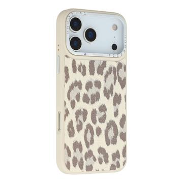 iPhone 17 Pro Jaucase magnetische hybride hoesje met luipaardprint - Wit