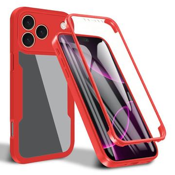 iPhone 17 Pro Max 360 Protection Series Hoesje - Rood / Doorzichtig