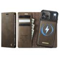 iPhone 17 Pro Max Caseme C49 2-in-1 afneembare portemonnee hoes - MagSafe compatibel, RFID - Koffie