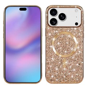 iPhone 17 Pro Max Gegalvaniseerde Glitter Hoesje - MagSafe-compatibel - Roségoud