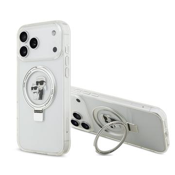 iPhone 17 Pro Max Karl Lagerfeld Ringstand Karl & Choupette Mag Case - Wit