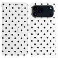 iPhone 17 Pro Max Polka Dot-patroon Portemonnee Hoesje - Wit