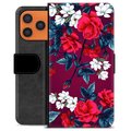 iPhone 17 Pro Max Premium Portemonnee Hoesje - Vintage Bloemen