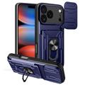 iPhone 17 Pro Max Roterende ring hybride hoesje met camera schild - Blauw