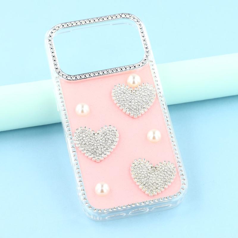 iPhone 17 Pro Sprankelende Liefde en Parel Hybride Hoesje