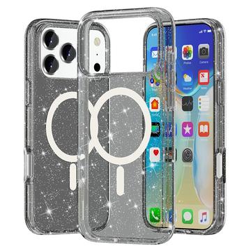 iPhone 17 Pro Max Stylish Glitter Series Hybride Hoesje - MagSafe-compatibel - Zwart
