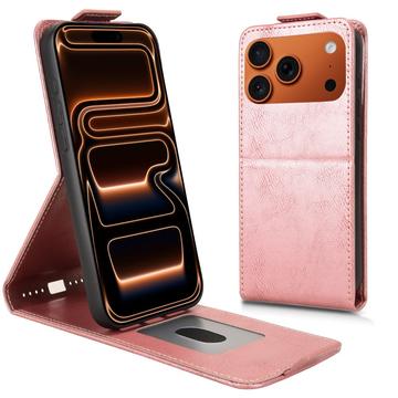 iPhone 17 Pro Max Verticale Flip Hoesje met standaard - Roségoud