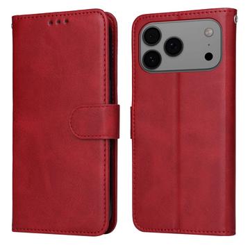iPhone 17 Pro Max Portemonnee Hoesje met Standaard - Rood