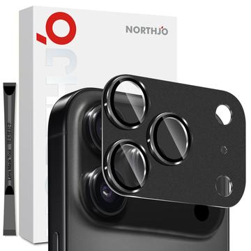 iPhone 17 Pro Northjo Volledige bescherming van mat metaal en gehard glas Beschermer voor de cameralens - Zwart