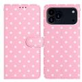 iPhone 17 Pro Polka Dot-patroon Portemonnee Hoesje - Roze