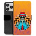 iPhone 17 Pro Premium Portemonnee Hoesje - Skelet Zomer