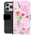 iPhone 17 Pro Premium Portemonnee Hoesje - Aquarel Bloemen