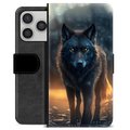 iPhone 17 Pro Premium Portemonnee Hoesje - Wolf