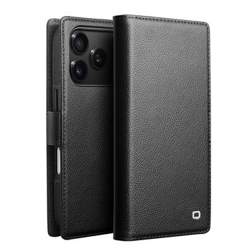 iPhone 17 Pro Qialino 2-in-1 Afneembare Portemonnee Leren Hoesje - MagSafe Compatibel - Zwart