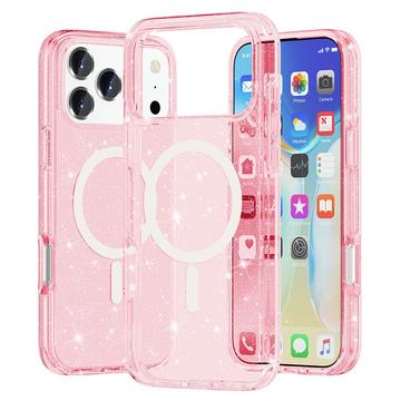iPhone 17 Pro Stylish Glitter Series Hybride Hoesje - MagSafe-compatibel - Roze