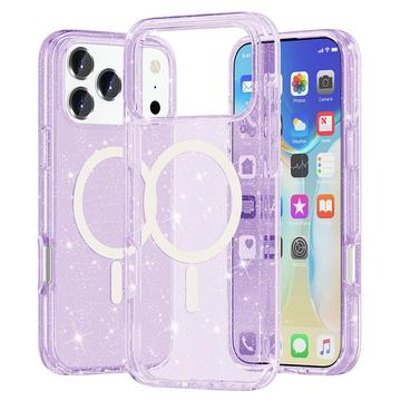 iPhone 17 Pro Stylish Glitter Series Hybride Hoesje - MagSafe-compatibel - Paars