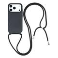 iPhone 17 Pro TPU Hoesje met Lanyard - Zwart