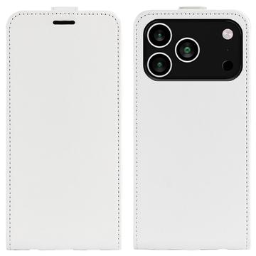 iPhone 17 Pro Verticale Flip Hoesje met Kaartsleuf - Wit