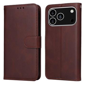 iPhone 17 Pro Portemonnee Hoesje met Standaard - Bruin