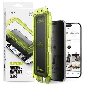 iPhone 17 Ringke Easy Slide Privacy Glazen Screenprotector - 2 stuks.