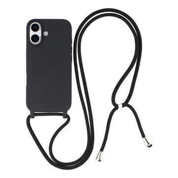 iPhone 17 TPU Hoesje met Lanyard - Zwart