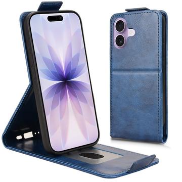 iPhone 17 Verticale Flip Hoesje met Standaard - Donkerblauw