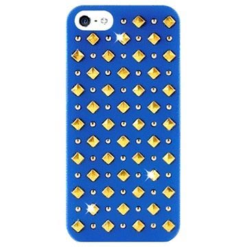 iPhone 5 / 5S / SE Puro Rock Hoesje met Ronde en Vierkante Studs - Blauw