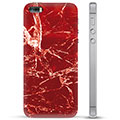 iPhone 5/5S/SE TPU Hoesje - Rood Marmer