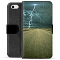 iPhone 5/5S/SE Premium Portemonnee Hoesje - Storm