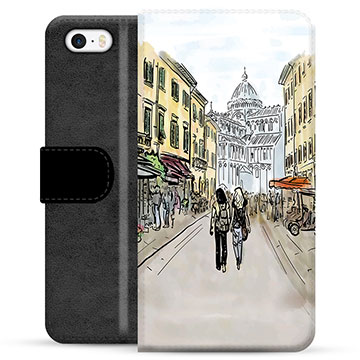iPhone 5/5S/SE Premium Portemonnee Hoesje - Italië Straat