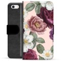 iPhone 5/5S/SE Premium Portemonnee Hoesje - Romantische Bloemen