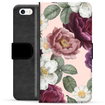 iPhone 5/5S/SE Premium Wallet Case - Romantische Bloemen