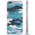 iPhone 5/5S/SE TPU Hoesje - Blauw Camouflage