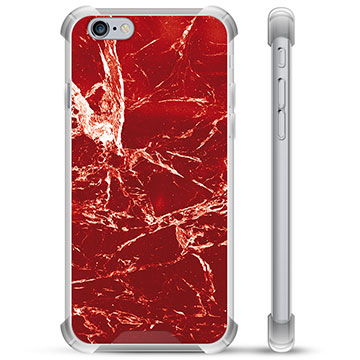 iPhone 6/6S Hybrid Case - Rood Marmer